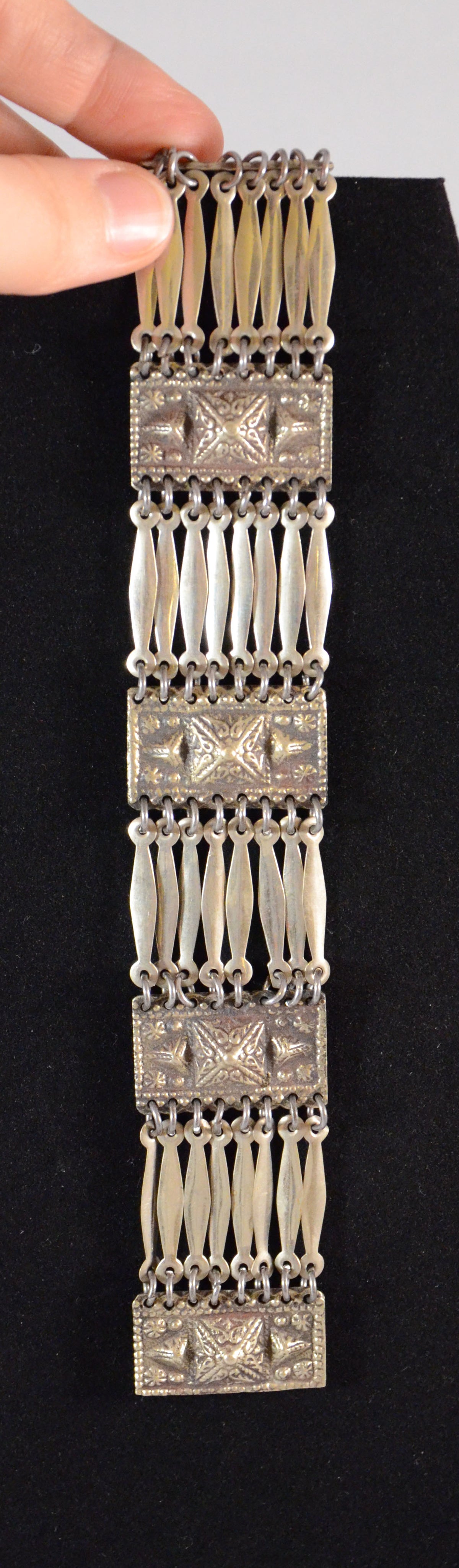 Vintage Sterling Silver Gold Plated Bracelet from Taxco, Mexico