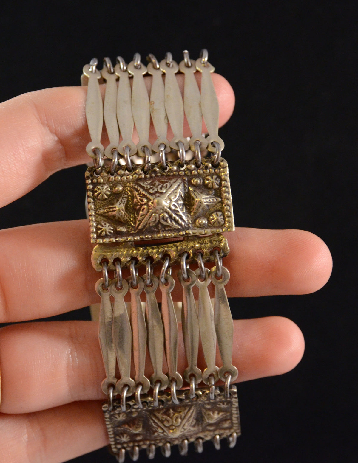 Vintage Sterling Silver Gold Plated Bracelet from Taxco, Mexico