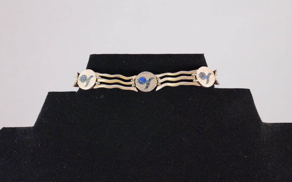 Taxco Sterling Silver and Inlay Bracelet