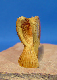 Zuni Eagle Fetish Made of Wood and With Turquoise Eyes