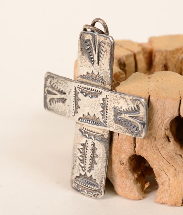 Navajo Silver Cross Pendant