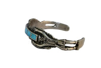 Zuni Turquoise Inlay Bracelet with Silver Eagle Dancers