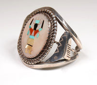 Zuni Inlay Bracelet with Apache Gahn Dancer (Mountain spirit)