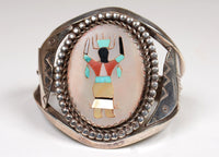 Zuni Inlay Bracelet with Apache Gahn Dancer (Mountain spirit)