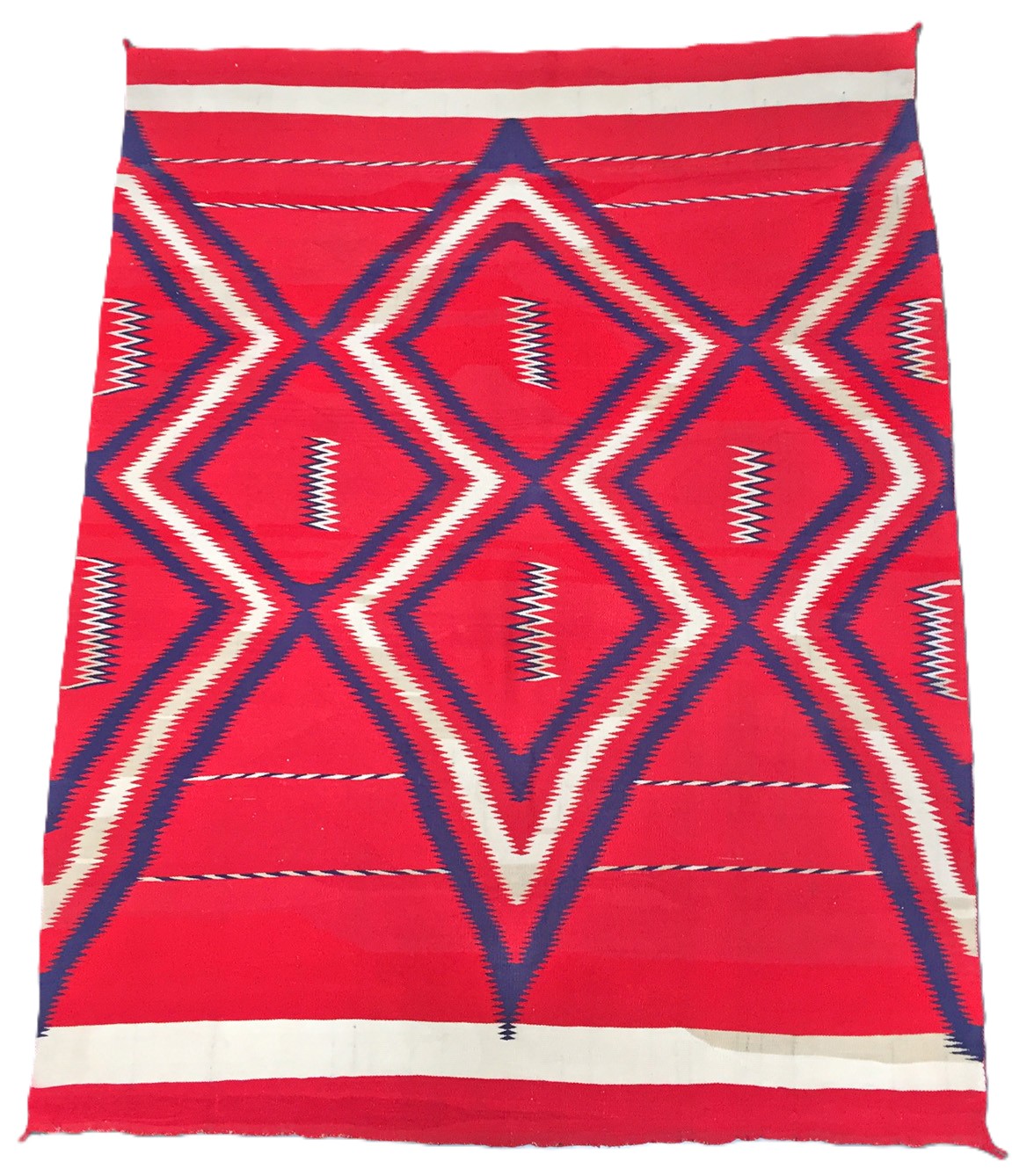 Navajo Germantown Late Classic Serape with Indigo, Wool Warp