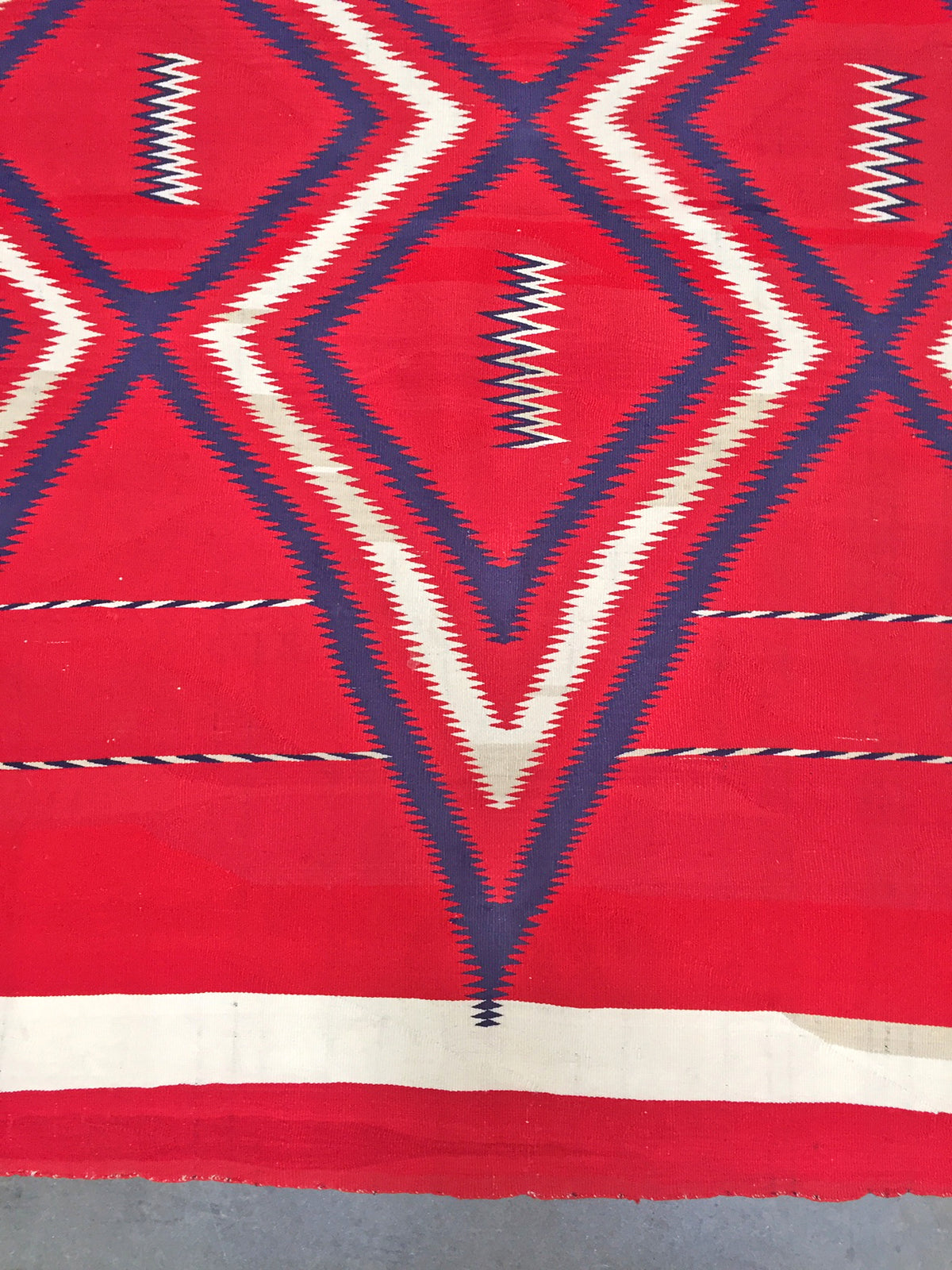 Navajo Germantown Late Classic Serape with Indigo, Wool Warp
