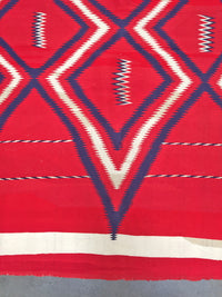 Navajo Germantown Late Classic Serape with Indigo, Wool Warp