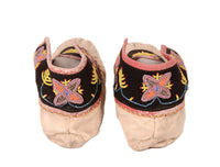 Maliseet Malecite Beaded Hide Moccasins