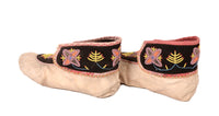 Maliseet Malecite Beaded Hide Moccasins