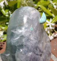 Large Zuni Bison Fetish in Fluorite with Turquoise Eyes and Horns by Lynn Quam