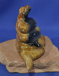 Large Zuni Fetish by Frankie Eustice: Picasso Marble Rattler / Rattlesnake