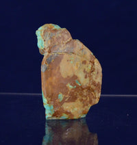 Zuni Pueblo Old Fox Turquoise Man with Fox Pelts Fetish By Eddington Hannaweeke