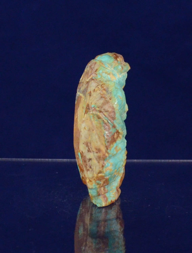 Zuni Pueblo Old Fox Turquoise Man with Fox Pelts Fetish By Eddington Hannaweeke