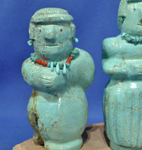Large Zuni Fetish: Nevada #8 Turquoise Altar Couple by Hayes Leekya
