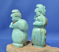 Large Zuni Fetish: Nevada #8 Turquoise Altar Couple by Hayes Leekya