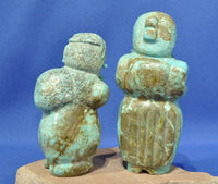 Large Zuni Fetish: Nevada #8 Turquoise Altar Couple by Hayes Leekya