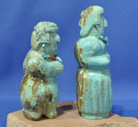 Large Zuni Fetish: Nevada #8 Turquoise Altar Couple by Hayes Leekya