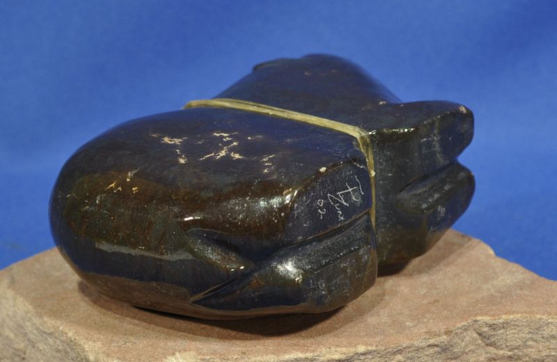 Large  Zuni Fetish by Freddie Leekya -  Dark Green marble Bear