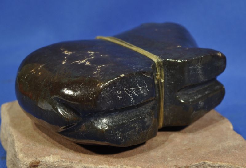 Large  Zuni Fetish by Freddie Leekya -  Dark Green marble Bear