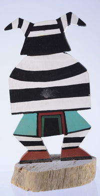 Hopi Pueblo Flat Koshare Kachina Doll on Stand