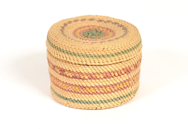Fine smaller Makah Lidded Basket