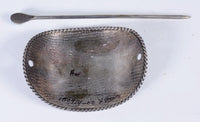 Large Hopi Sterling Silver Overlay Hair Piece - Ponytail holder with Turquoise Pin