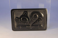 Haida Argilite Plate signed Denny Dixon, Haida Sea Wolf "Wasco" 9/85