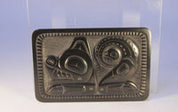 Haida Argilite Plate signed Denny Dixon, Haida Sea Wolf "Wasco" 9/85