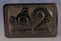 Haida Argilite Plate signed Denny Dixon, Haida Sea Wolf "Wasco" 9/85