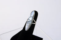 Zuni Sterling Silver Ring with Mother of Pearl Inlay