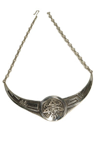 Hopi Indian Sterling Silver Overlay Necklace - Shalako Mana by Alde Qumyintewa