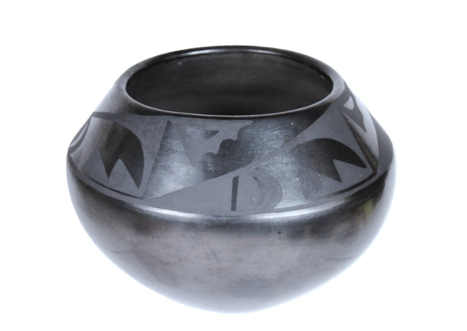 San Ildefonso Pueblo Black on Black Pottery By Marie + Santana