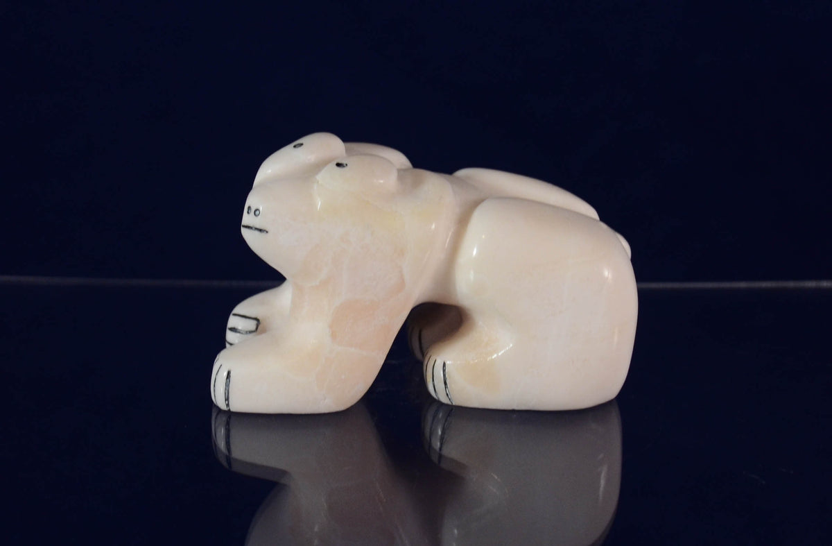 Zuni Alabaster Bear Fetish Carving by Rickson Kallestewa