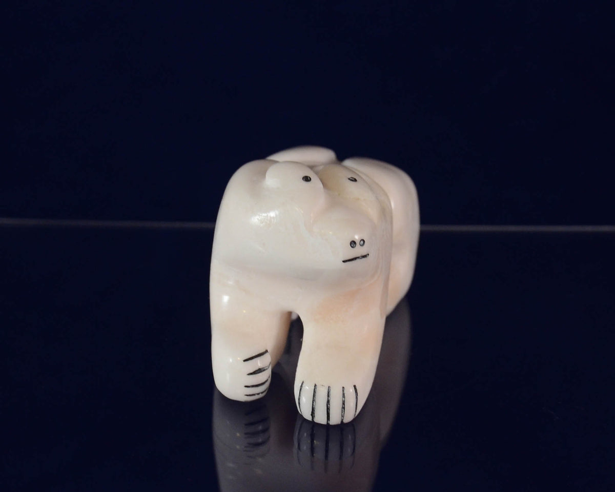Zuni Alabaster Bear Fetish Carving by Rickson Kallestewa
