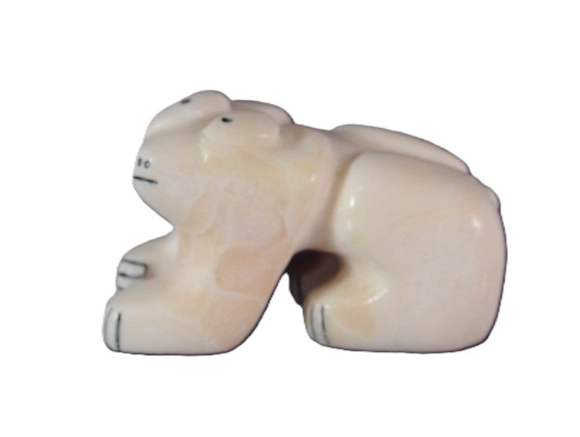 Zuni Alabaster Bear Fetish Carving by Rickson Kallestewa