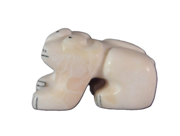 Zuni Alabaster Bear Fetish Carving by Rickson Kallestewa