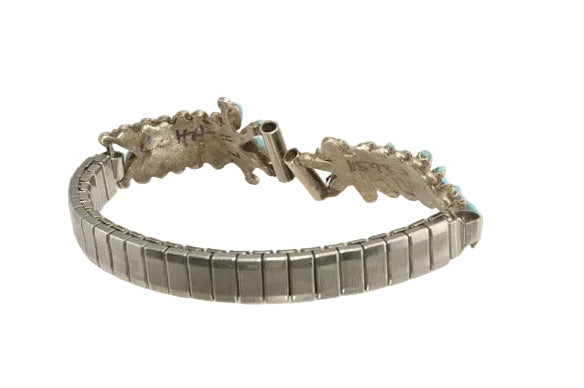 Zuni Needlepoint Watch Band Sterling Silver and Turquoise