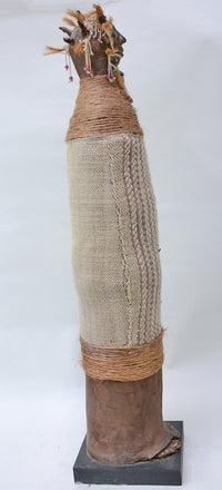 Mixed Media Tall Figure with Bronze and Cloth By Marcia