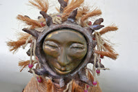 Mixed Media Tall Figure with Bronze and Cloth By Marcia