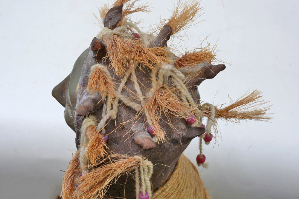 Mixed Media Tall Figure with Bronze and Cloth By Marcia