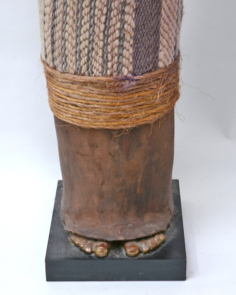 Mixed Media Tall Figure with Bronze and Cloth By Marcia