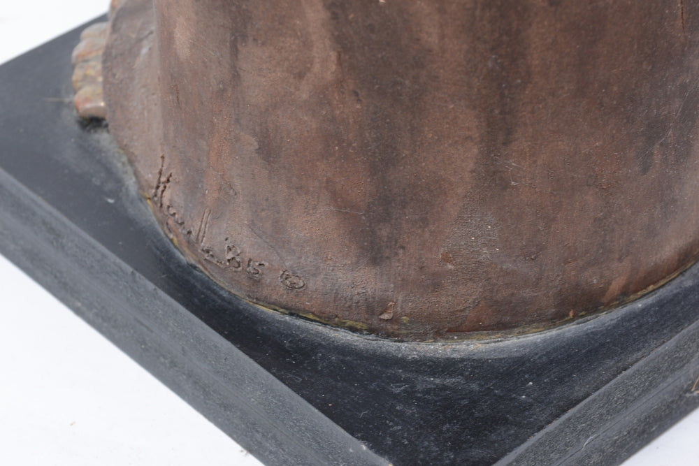Mixed Media Tall Figure with Bronze and Cloth By Marcia