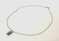 Hopi Overlay Pendant Necklace Rectangular with Silver Chain