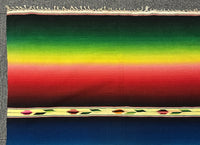 Mexican Saltillo Rainbow Serape, With damaged side