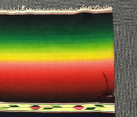 Mexican Saltillo Rainbow Serape, With damaged side