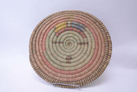 Large Hopi Coiled Flat Basket - With Kachina SunFace in center