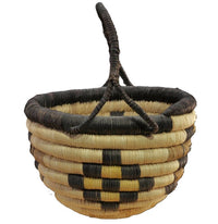 Hopi Coiled basket with Kachina Mask