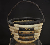 Hopi Coiled basket with Kachina Mask
