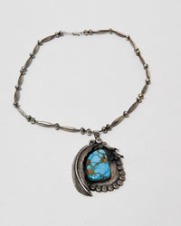 Zuni or Navajo pendant with fine large "Blue Gem" turquoise setting