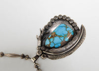 Zuni or Navajo pendant with fine large "Blue Gem" turquoise setting